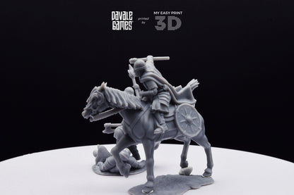 West Humans Captain - Foot and Mounted - Davale Games - 3D Printed with high quality resin for LOTR/D&D games