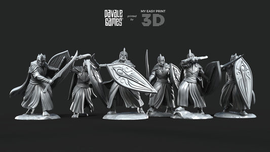 Galanthir Elves with Sword and Shield - Davale Games - 3D Printed with high quality resin for LOTR/D&D games