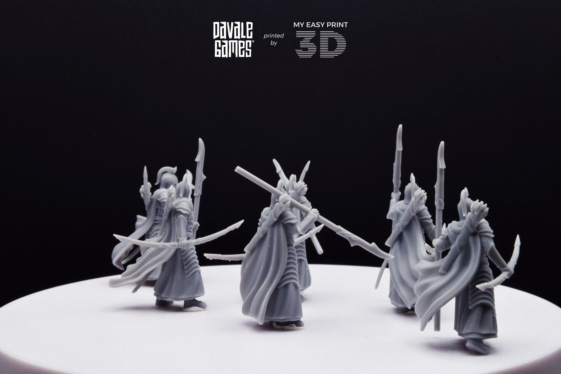 Bloody Elves Warriors with Bow and Spear - Davale Games - 3D Printed with high quality resin for LOTR/D&D games