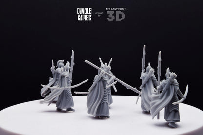Bloody Elves Warriors with Bow and Spear - Davale Games - 3D Printed with high quality resin for LOTR/D&D games