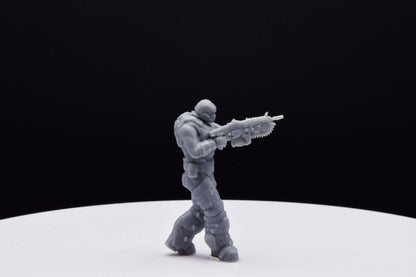 Gears Of War COG Soldier Summer Ot Miniature - TheSTLSmith - 3D Printed with high quality resin for Skirmish/D&D games