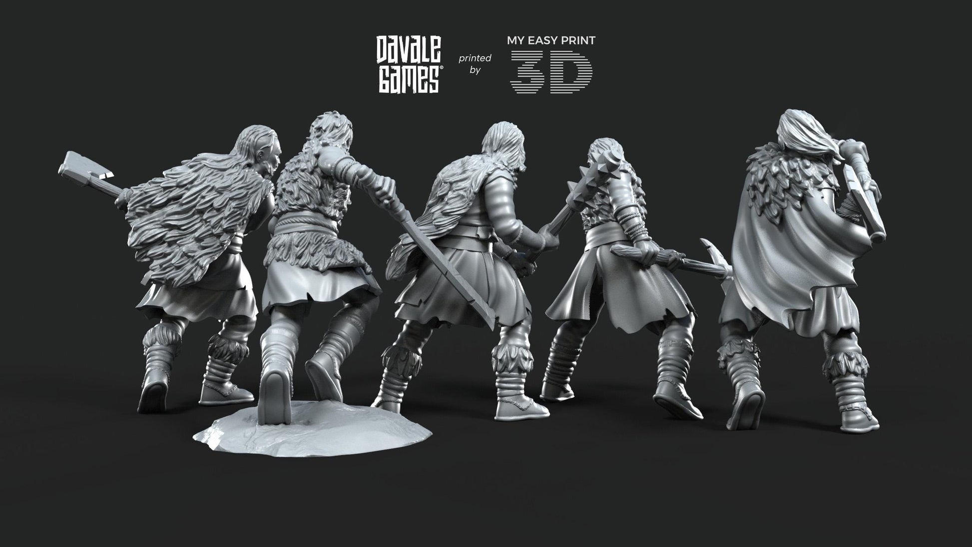 Fellmount Reavers with Two-Handed Weapon - Davale Games - 3D Printed with high quality resin for LOTR/D&D games