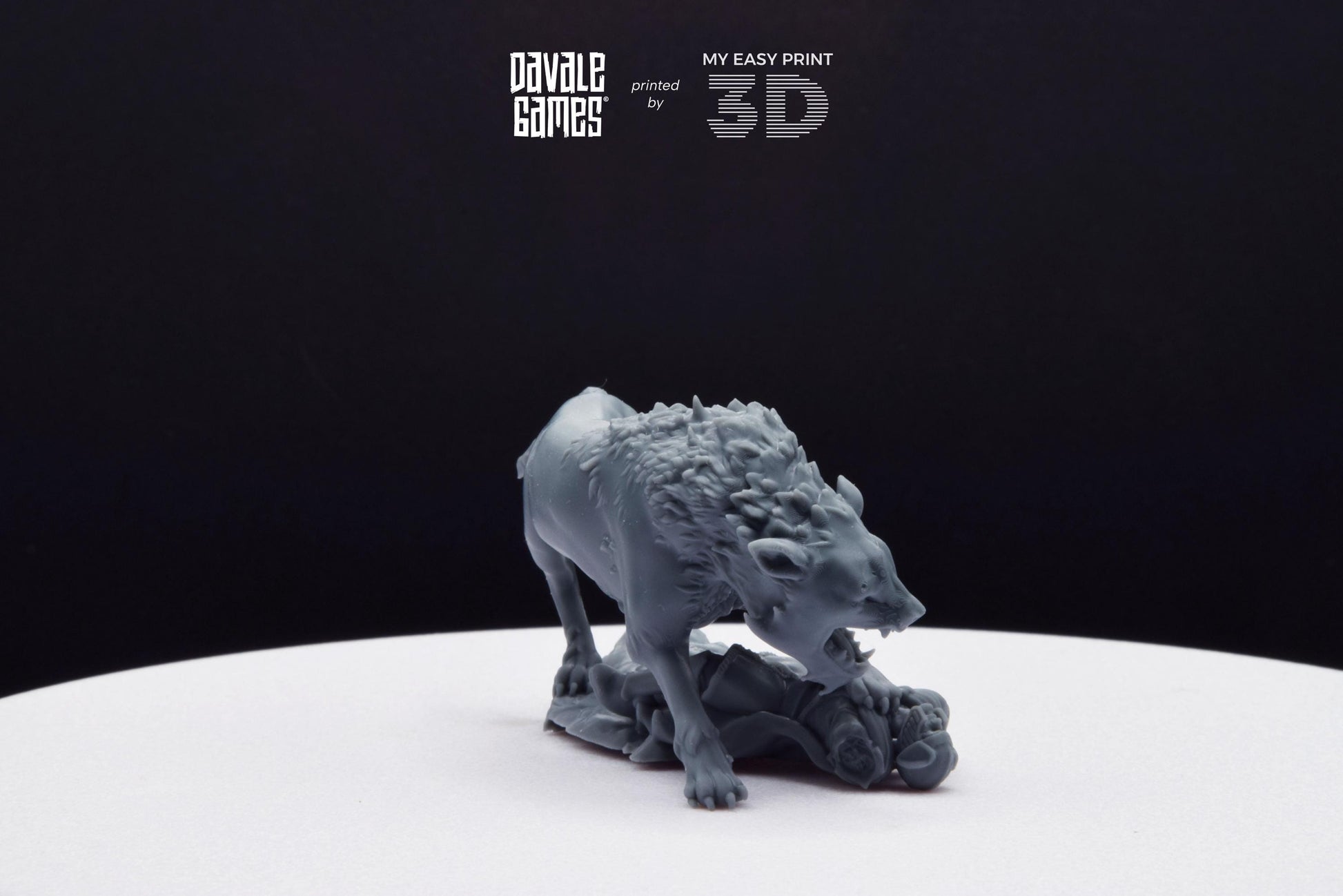 Warg Chieftain - Davale Games - 3D Printed with high quality resin for LOTR/D&D games