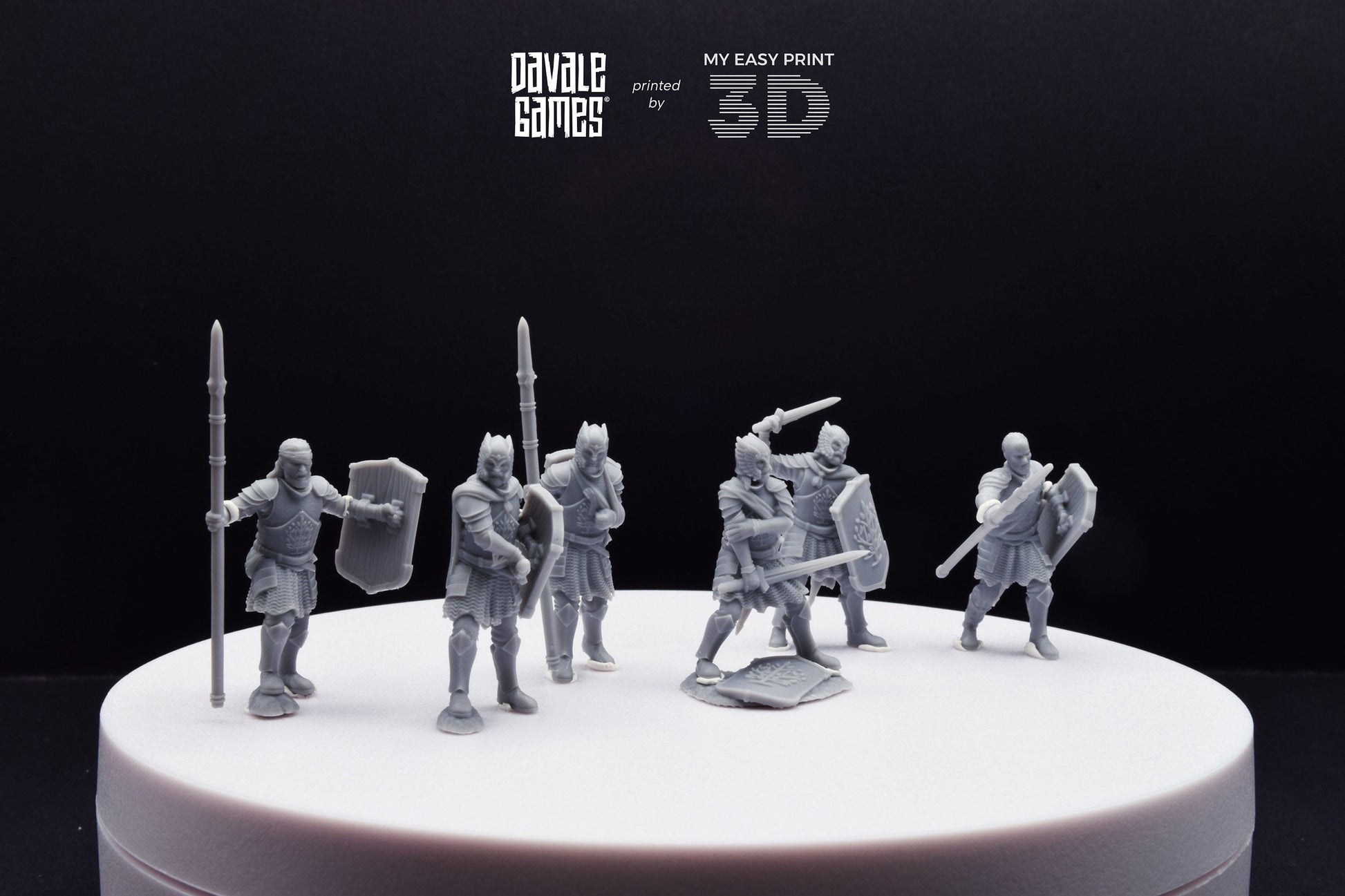 Wounded Grey Castle Warriors - Davale Games - 3D Printed with high quality resin for LOTR/D&D games