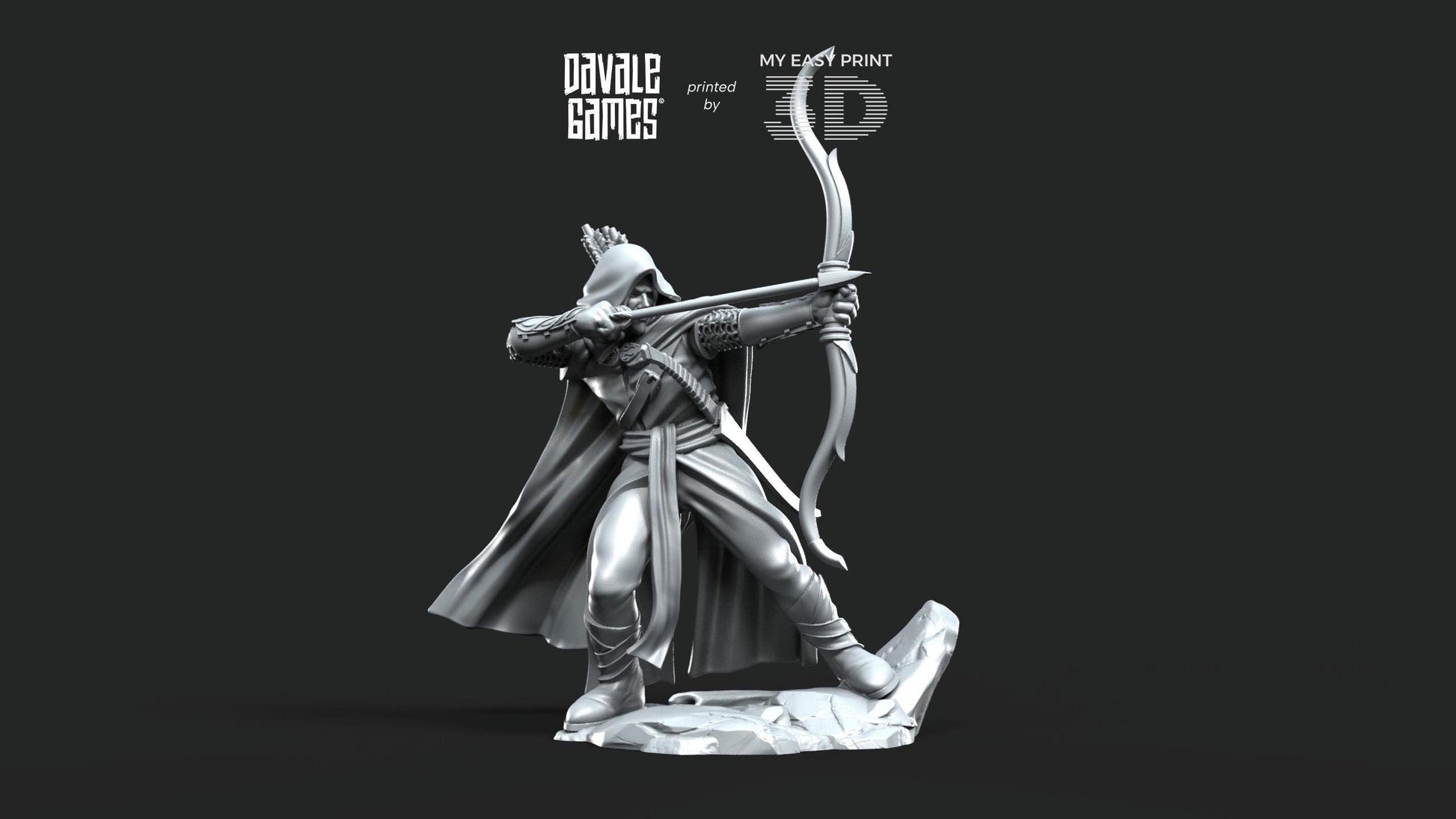 Galanthir Elves Forest Guardians with Bow - Davale Games - 3D Printed with high quality resin for LOTR/D&D games