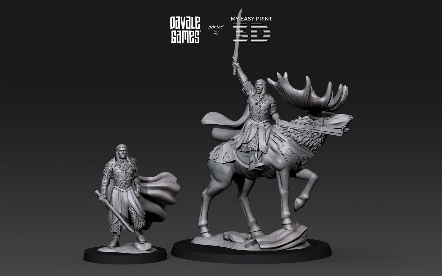 King of the Forest - Foot and Mounted - Davale Games - 3D Printed with high quality resin for LOTR/D&D games