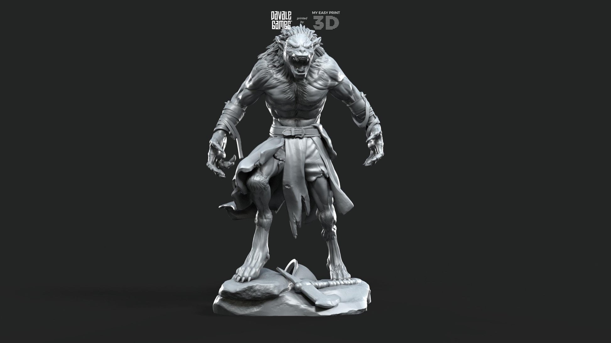 Ragnar, Halfwolf - Human and Wolf form (ODIN) - Davale Games - Mythological games - 3D Printed with high quality resin