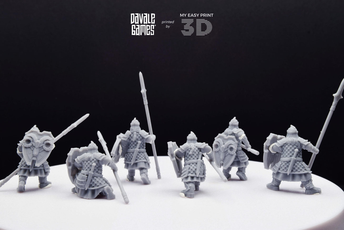Silver Goat Dwarf Spearman - Davale Games - 3D Printed with high quality resin for LOTR/D&D games