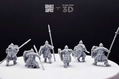 Silver Goat Dwarf Spearman - Davale Games - 3D Printed with high quality resin for LOTR/D&D games