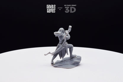 Wood Elf with Horn - Davale Games - 3D Printed with high quality resin for LOTR/D&D games