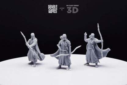 Wood Elf Archers - Davale Games - 3D Printed with high quality resin for LOTR/D&D games