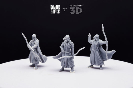 Wood Elf Archers - Davale Games - 3D Printed with high quality resin for LOTR/D&D games