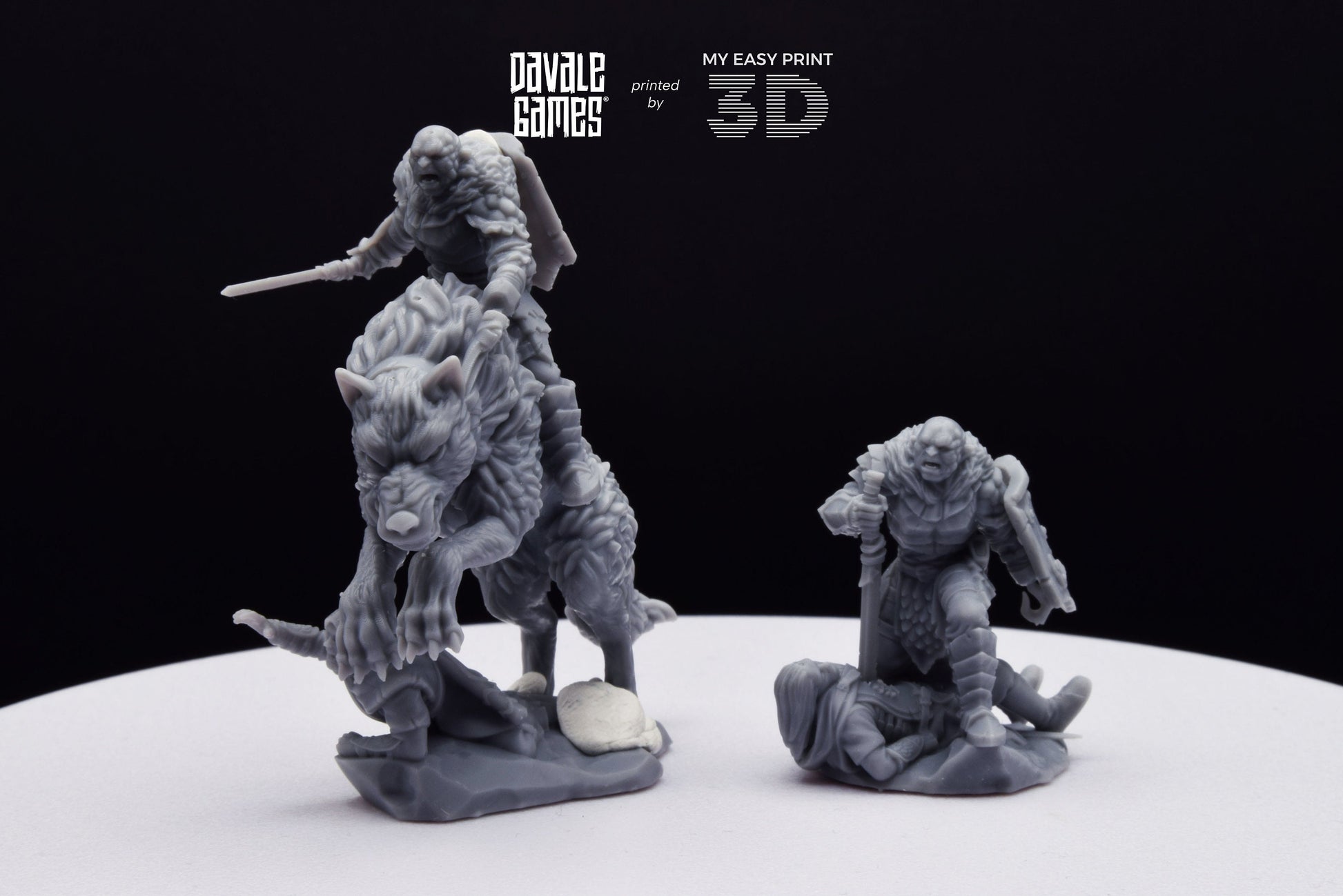 Korvog, Orc Lord Commander - Foot and Mounted - Davale Games - 3D Printed with high quality resin for LOTR/D&D games