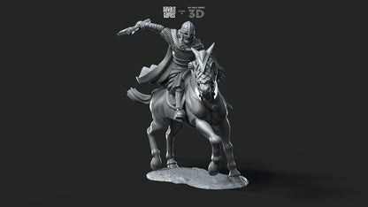 West Humans Captain - Foot and Mounted - Davale Games - 3D Printed with high quality resin for LOTR/D&D games