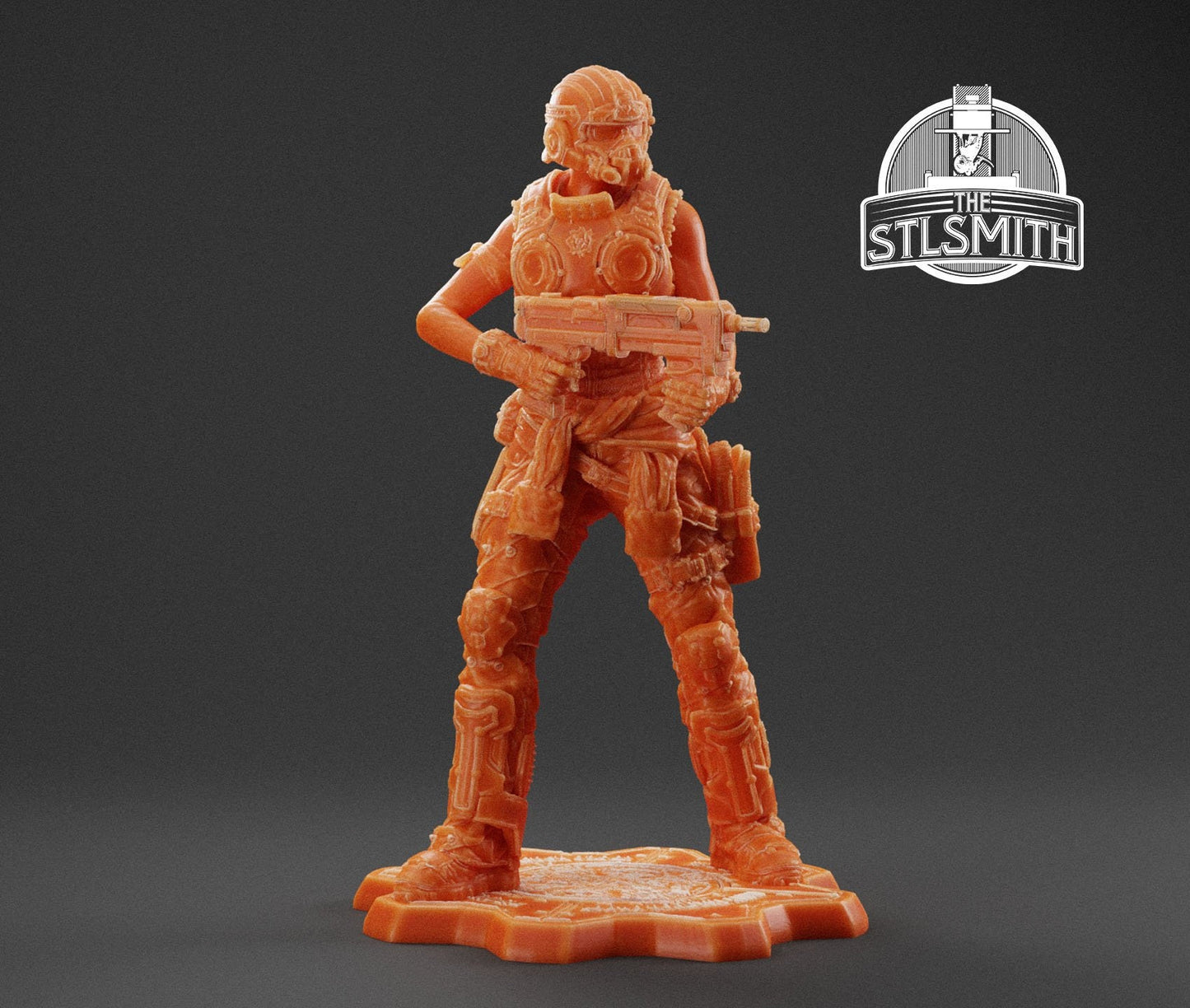 Gears Of War Lizzie Carmine Ot Miniature - TheSTLSmith - 3D Printed with high quality resin for Skirmish/D&D games