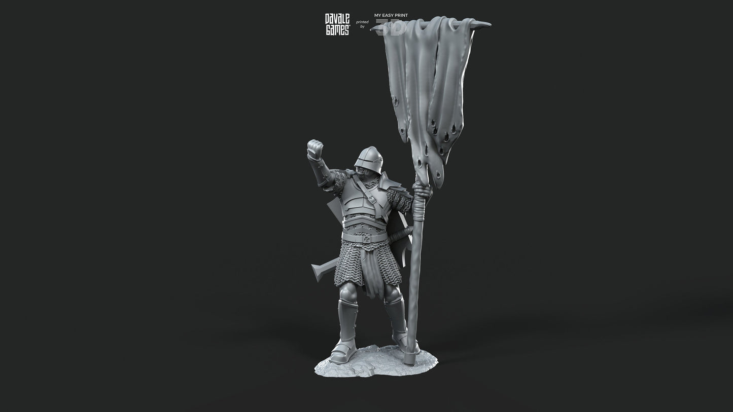 Blood-Handed Orc with Banner - Davale Games - 3D Printed with high quality resin for LOTR/D&D games