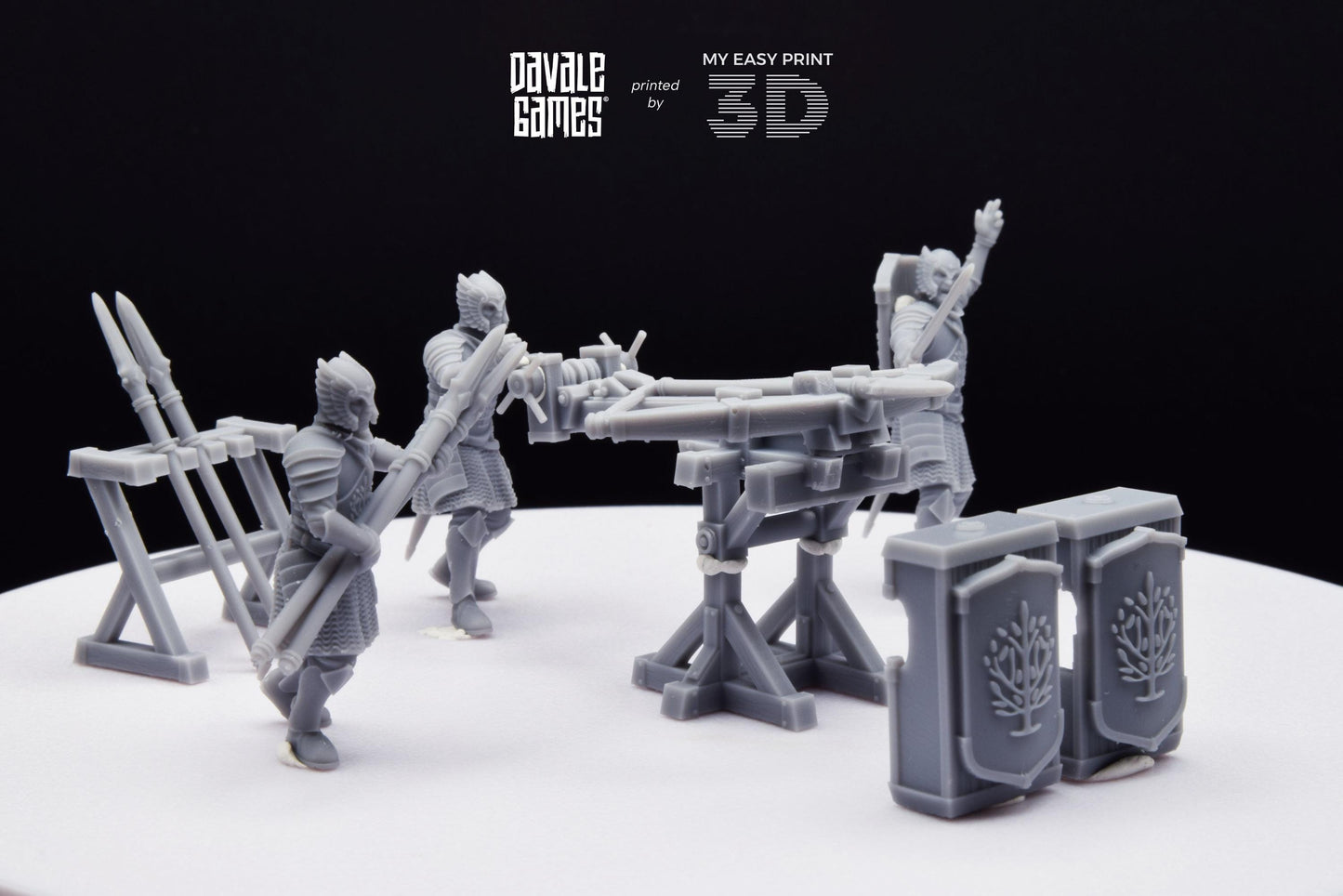 Grey Castle Rocket Launcher with Dotation - Davale Games - 3D Printed with high quality resin for LOTR/D&D games