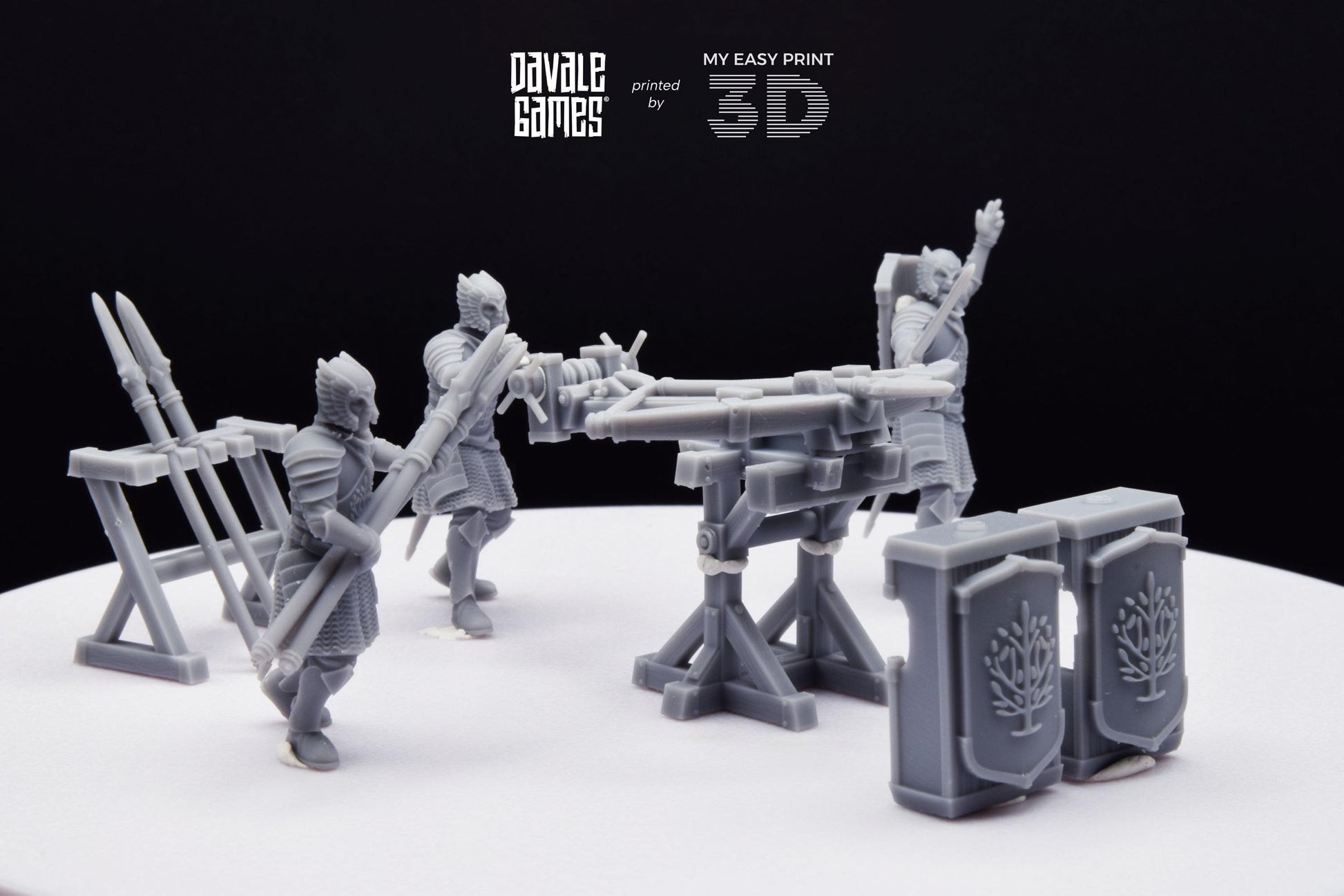 Grey Castle Rocket Launcher with Dotation - Davale Games - 3D Printed with high quality resin for LOTR/D&D games