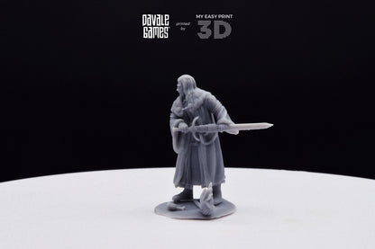 Enecthor Grey Castle Lieutenant - Davale Games - 3D Printed with high quality resin for LOTR/D&D games