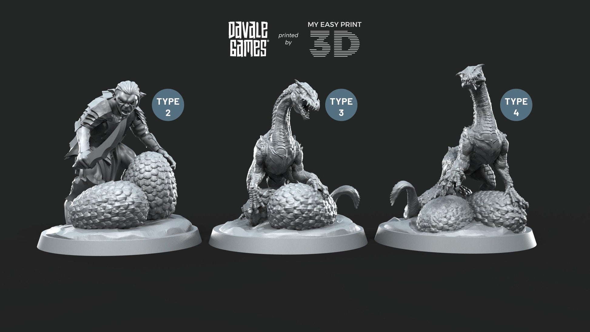 Mountain Drake - Goblins of the cave - Davale Games - 3D Printed with high quality resin for LOTR/D&D games