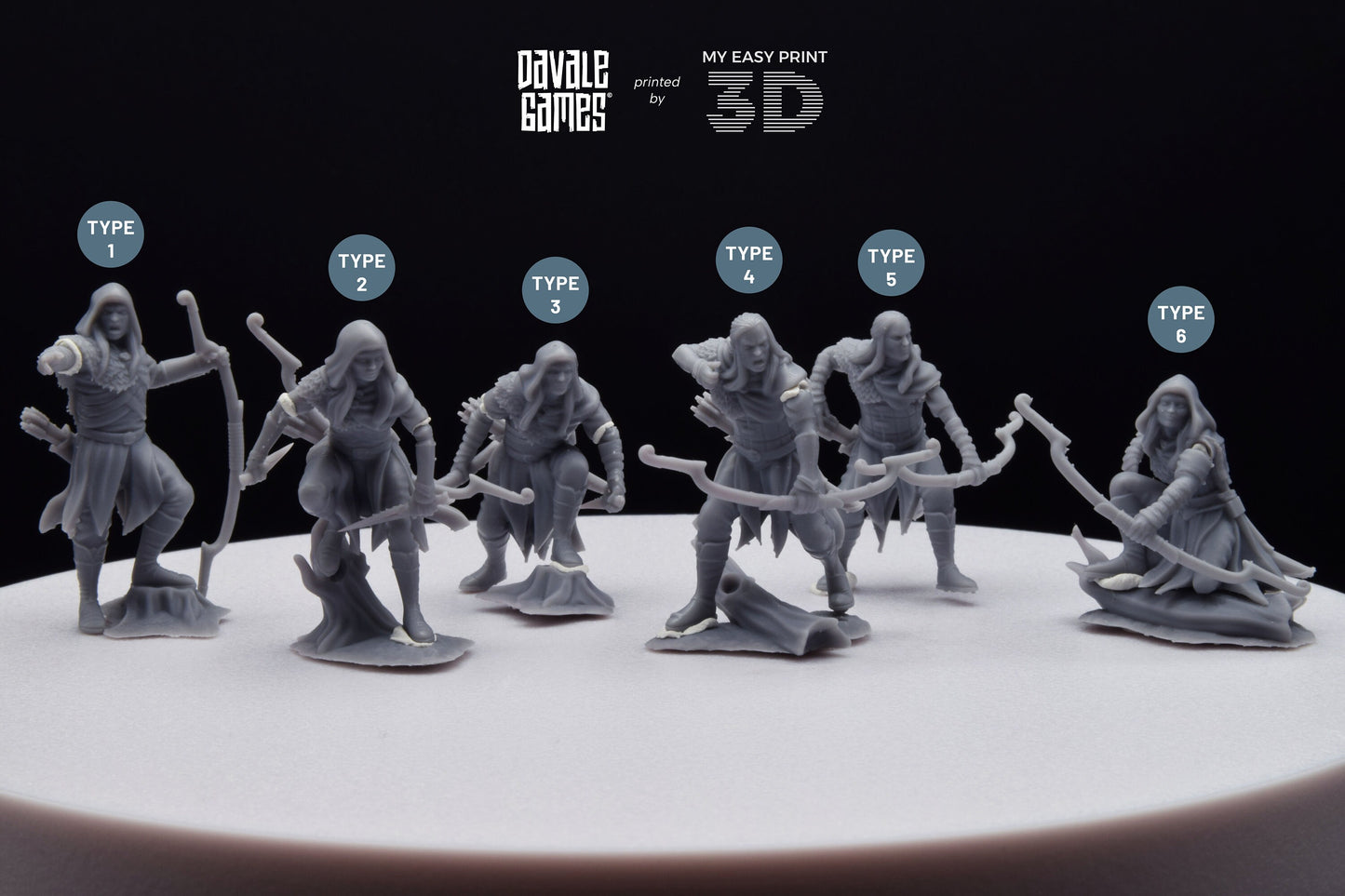 Forest Scout Elf - Davale Games - 3D Printed with high quality resin for LOTR/D&D games