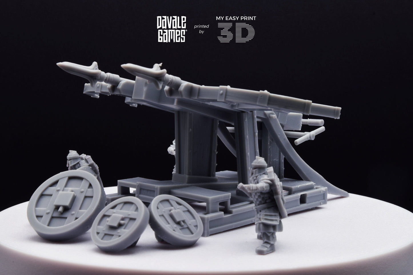 Silver Goat Dwarves Ballista With Dotation - Davale Games - 3D Printed with high quality resin for LOTR/D&D games