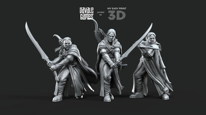 Galanthir Elves - Forest Guardians with Sword - Davale Games - 3D Printed with high quality resin for LOTR/D&D games