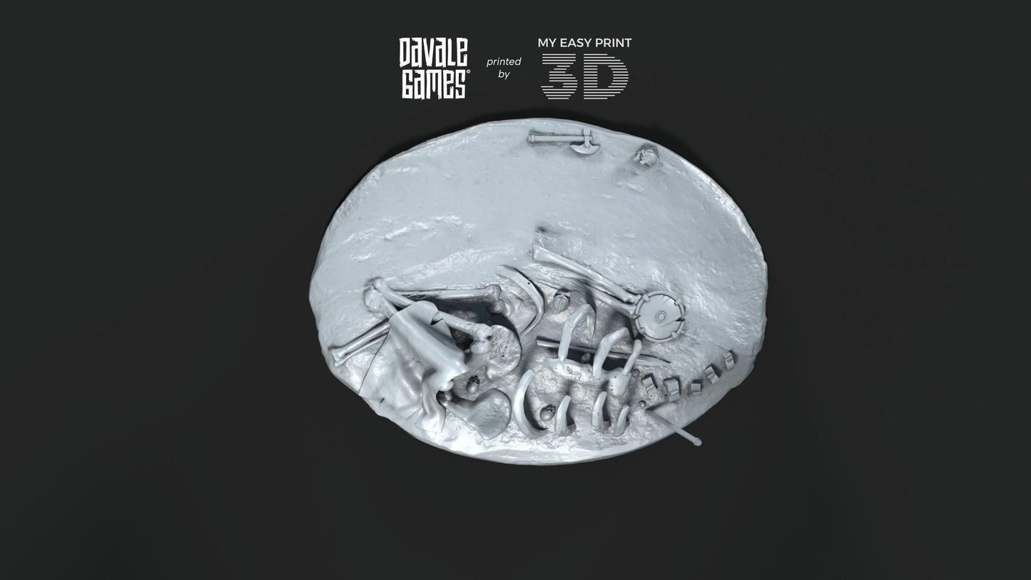Pedestals with debris - Goblins of the cave - Scenery/Terrain - Davale Games - 3D Printed with high quality resin for LOTR/D&D games