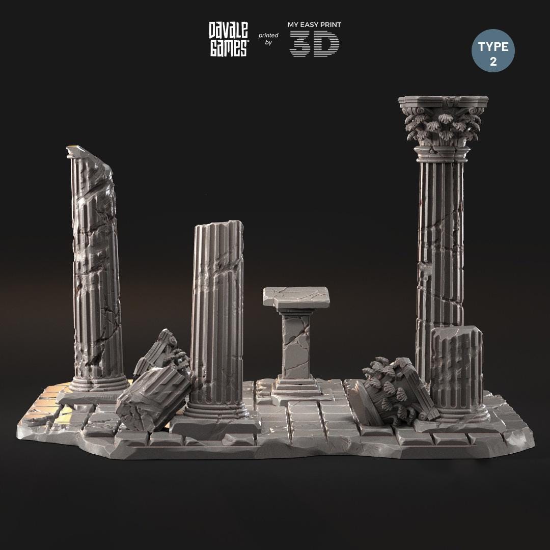 Greek Ruins - Scenery - Davale Games - Wargame / Mythological games - 3D Printed with high quality resin
