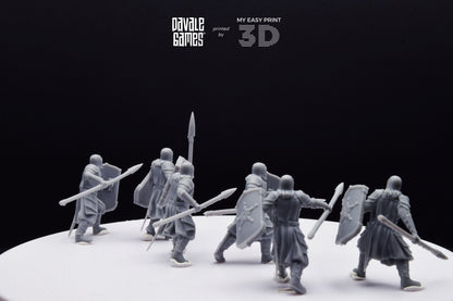 Human North Soldier with Spear and Shield - Davale Games - 3D Printed with high quality resin for LOTR/D&D games