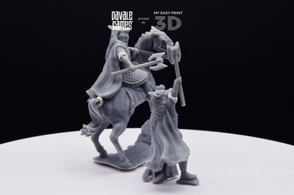Lord Mountain The Wolf - Foot and Mounted - Davale Games - 3D Printed with high quality resin for LOTR/D&D games