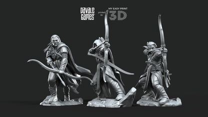 Galanthir Elves Forest Guardians with Bow - Davale Games - 3D Printed with high quality resin for LOTR/D&D games