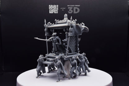 Dragon Army King on Palanquin [Ver. B] - Davale Games - 3D Printed with high quality resin for LOTR/D&D games