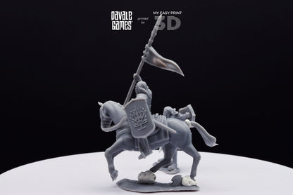 Grey Castle Captain - Foot and Mounted - Davale Games - 3D Printed with high quality resin for LOTR/D&D games