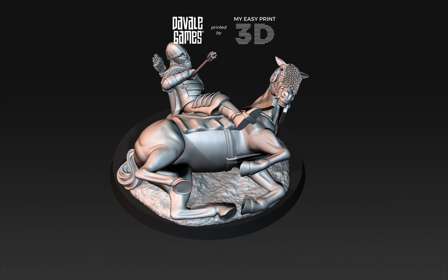Death West Human on Horse - Mounted - Davale Games - 3D Printed with high quality resin for LOTR/D&D games