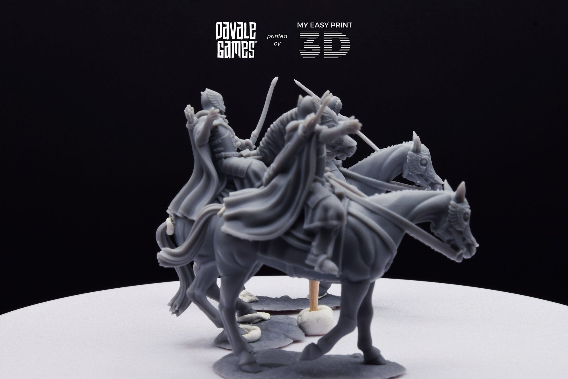 Grey Castle Court Guards - Mounted - Davale Games - 3D Printed with high quality resin for LOTR/D&D games