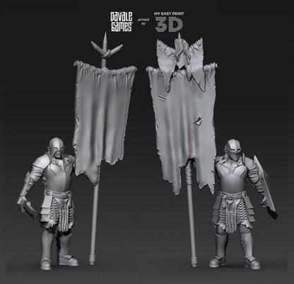 Super Orc Banner - Davale Games - 3D Printed with high quality resin for LOTR/D&D games