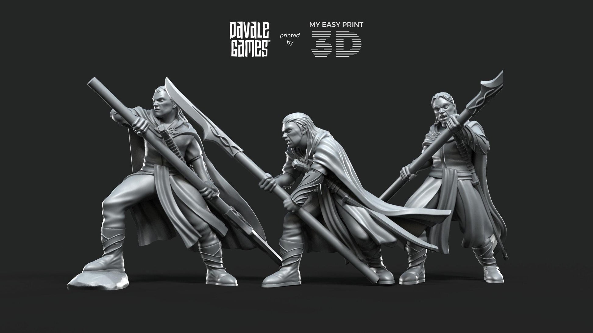 Forest Guardians Spearmen - Galanthir Elves - Davale Games - 3D Printed with high quality resin for LOTR/D&D games