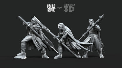 Forest Guardians Spearmen - Galanthir Elves - Davale Games - 3D Printed with high quality resin for LOTR/D&D games