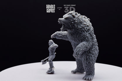 Bear and Human Form - Davale Games - 3D Printed with high quality resin for LOTR/D&D games