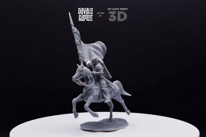Grey Castle Banner - Mounted - Davale Games - 3D Printed with high quality resin for LOTR/D&D games