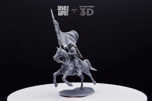 Grey Castle Banner - Mounted - Davale Games - 3D Printed with high quality resin for LOTR/D&D games
