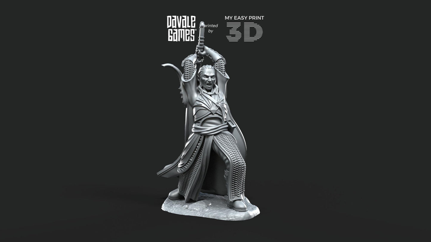 Hadler, Lieutenant - Galanthir Elves - Davale Games - 3D Printed with high quality resin for LOTR/D&D games