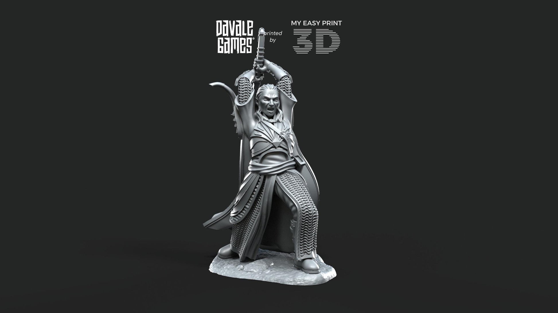 Hadler, Lieutenant - Galanthir Elves - Davale Games - 3D Printed with high quality resin for LOTR/D&D games