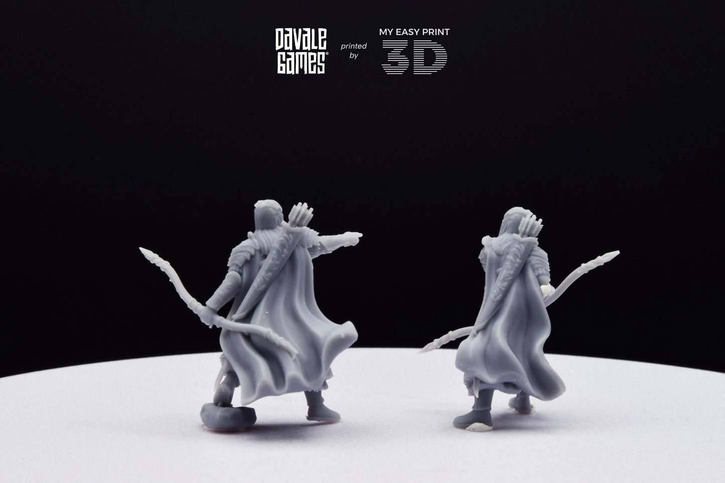 Armoured Wood Elf with Bows - Davale Games - 3D Printed with high quality resin for LOTR/D&D games