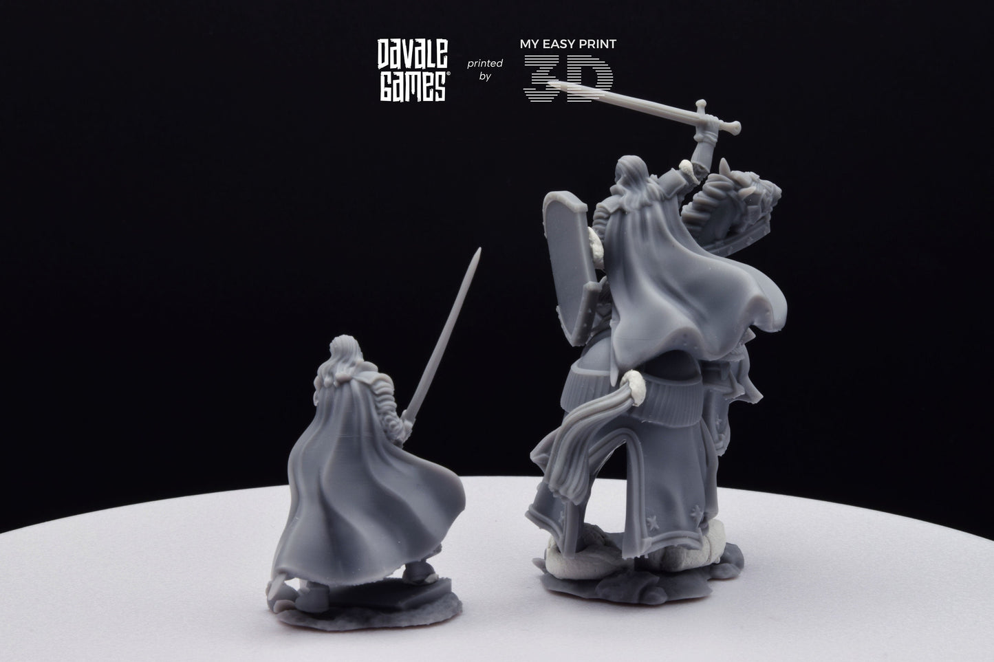 High Human King Reboot - Foot and Mounted - Davale Games - 3D Printed with high quality resin for LOTR/D&D games