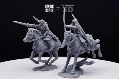 Human North Riders Mounted - Davale Games - 3D Printed with high quality resin for LOTR/D&D games