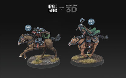 West Riders - Mounted - Davale Games - 3D Printed with high quality resin for LOTR/D&D games