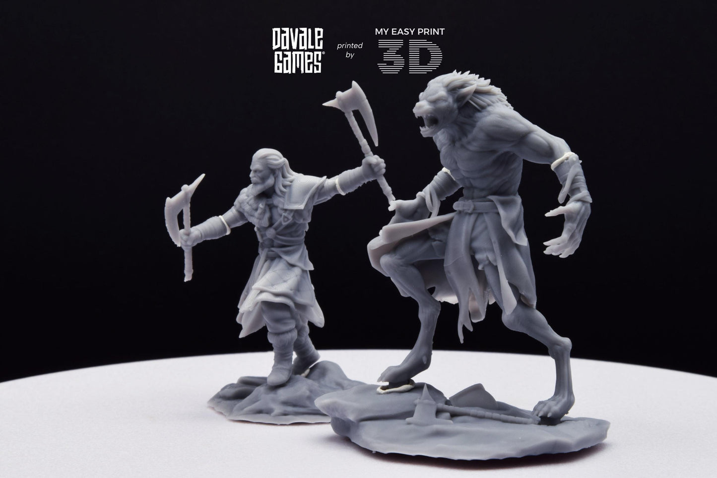 Ragnar, Halfwolf - Human and Wolf form (ODIN) - Davale Games - Mythological games - 3D Printed with high quality resin