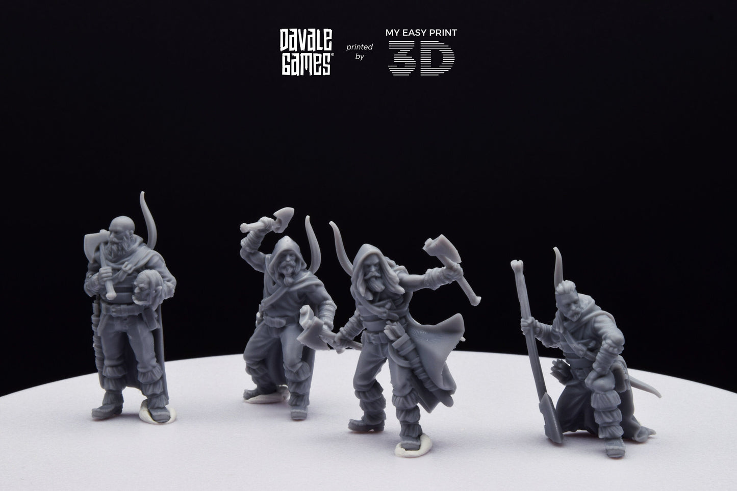 Bearmen on foot New Poses - Davale Games - 3D Printed with high quality resin for LOTR/D&D games